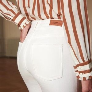 Sezane Brut Sexy White High-waisted Ankle Jeans Size 25